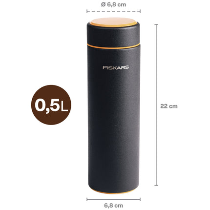 Thermosflasche schwarz 0,5 Liter Trinkflasche