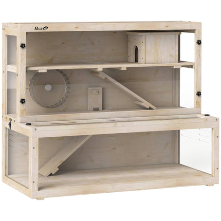 Three-Level Hamster Cage with Hut and Accessories, 100x50x84 cm