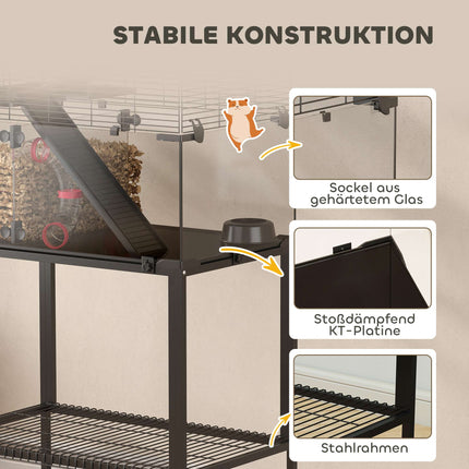Three-Level Hamster Cage with Wheel and Accessories