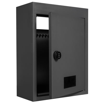 Through-The-Wall Drop Box Mailbox, Combo Lock, Black