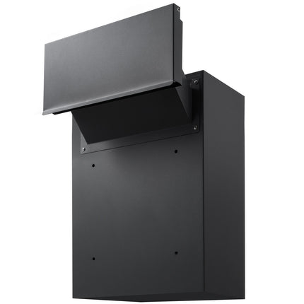 Through-The-Wall Drop Box Mailbox, Combo Lock, Black