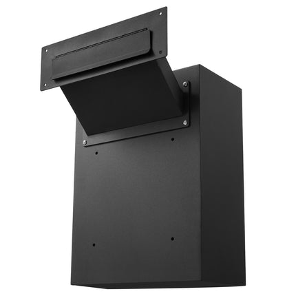 Through-the-Wall Mail Drop Box, Steel, Combo Lock, Black