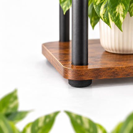 Tiered Plant Stand with 6 Square Shelves, Iron and MDF – 132.5 cm, Dark Brown