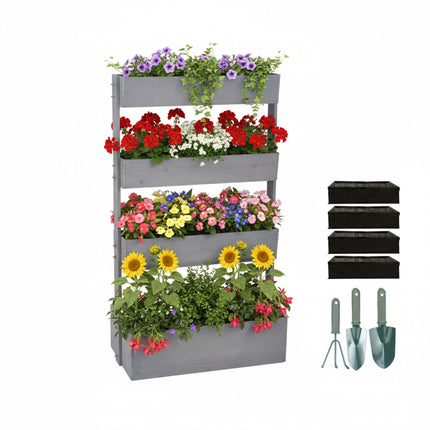 Etagenpflanzer mit Kästen für Kräuter, Gemüse, Blumen