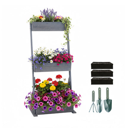Tiered Planter with Boxes for Herbs, Vegetables & Flowers
