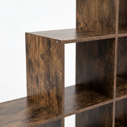 Tiered Shelf, 6 Compartments – Brown, Engineered Wood