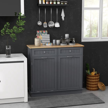 Tilt-Out Kitchen Trash Cabinet, Drawers, Adjustable Shelf