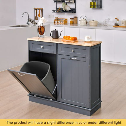 Tilt-Out Kitchen Trash Cabinet, Drawers, Adjustable Shelf