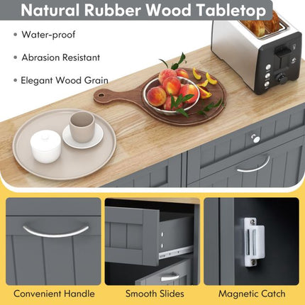 Tilt-Out Kitchen Trash Cabinet, Drawers, Adjustable Shelf