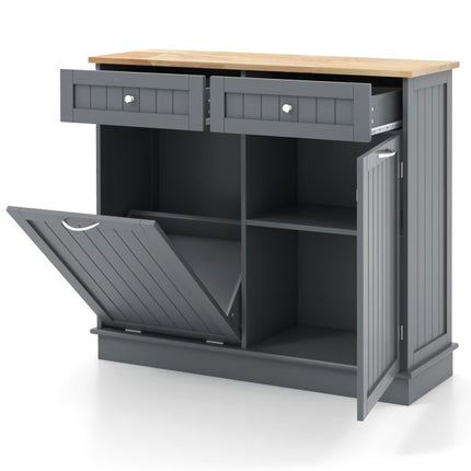 Tilt-Out Kitchen Trash Cabinet, Drawers, Adjustable Shelf
