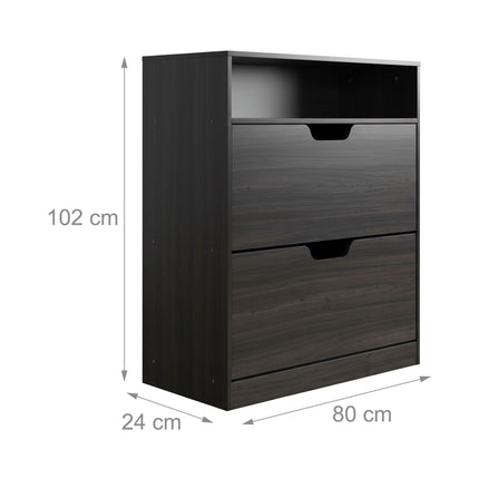 Tilt-Out Shoe Cabinet with Adjustable Dividers
