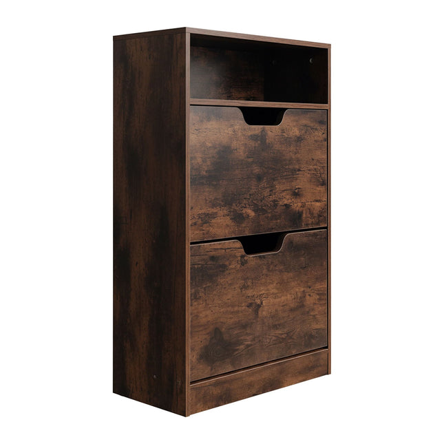 Tilt-Out Shoe Cabinet with Adjustable Dividers