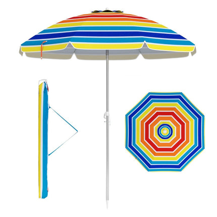 Tiltable Outdoor Umbrella with Anchor, 178 cm, Portable