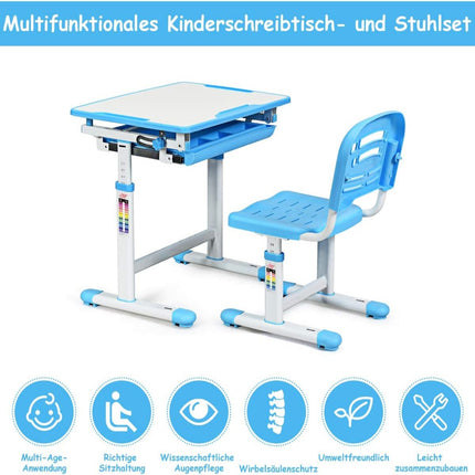 Kantelbaar kinderbureau, jeugdbureau, blauw