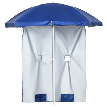 Naklápěcí slunečník 191cm – boční stěna, kapsy, modrý