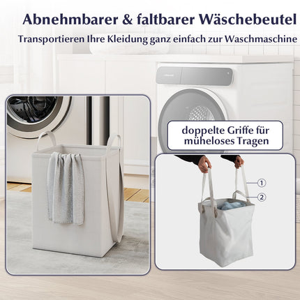 Tilting Laundry Cabinet with Shelf & 2 Drawers, White