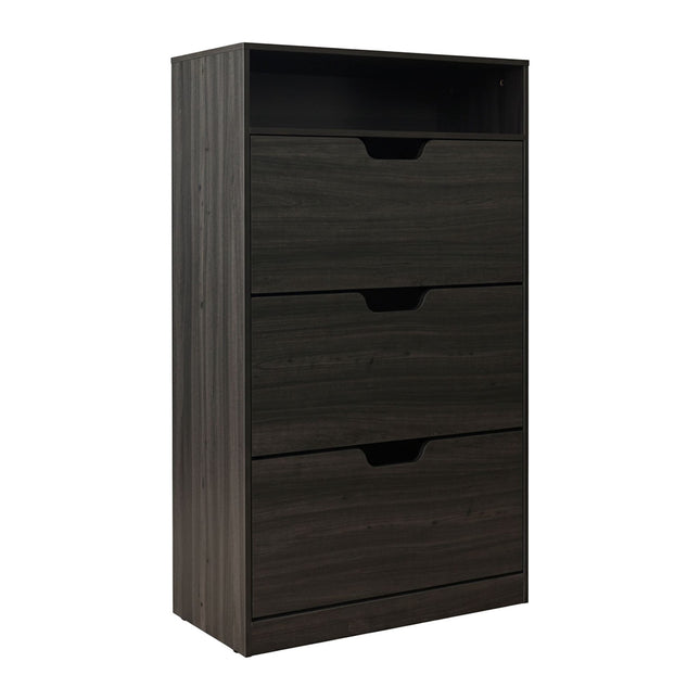 Tilting Shoe Cabinet with Adjustable Compartments