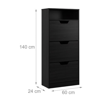 Kippschuhschrank mit verstellbaren Fächern