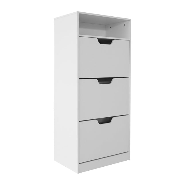 Tilting Shoe Cabinet with Adjustable Compartments