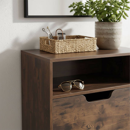 Tilting Shoe Cabinet with Adjustable Compartments & Shelf