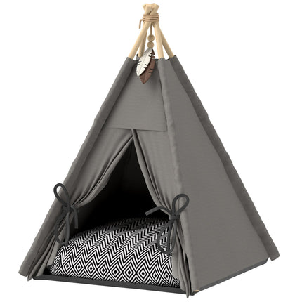 Katzen-Tipi-Zelt, waschbare Kissen, Grau, Haustiere unter 5 kg