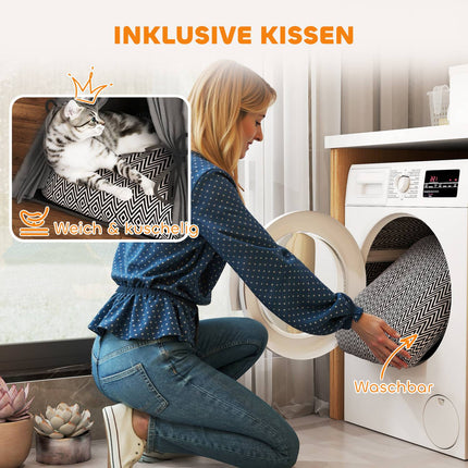 Katzen-Tipi-Zelt, waschbare Kissen, Grau, Haustiere unter 5 kg