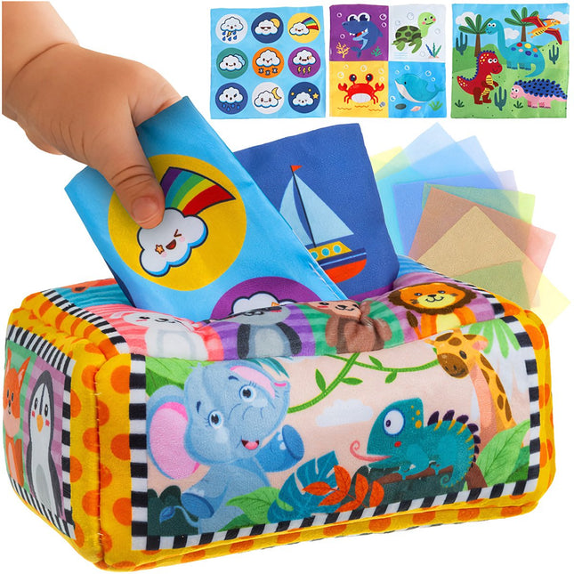 Taschentuchbox-Sortierer für Kinder, Montessori-Sensorikspielzeug