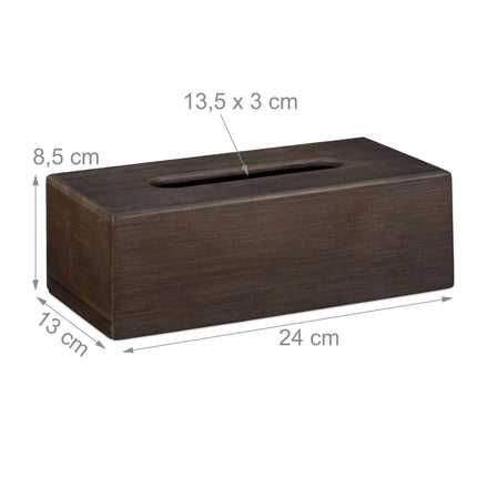 Tissue box in bamboo dark brown