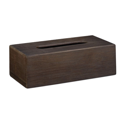 Tissue box in bamboo dark brown