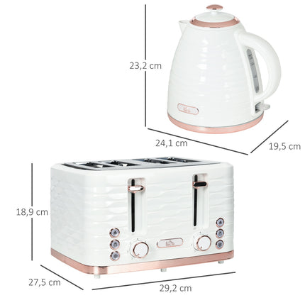 Toaster und Wasserkocher-Set, 7 Bräunungsstufen, Auftaufunktion