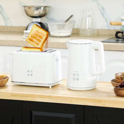 Toaster- und Wasserkocher-Set, 7 Bräunungsstufen, Edelstahl