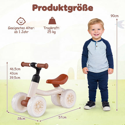 Toddler Balance Bike, No Pedals, Adjustable Seat & Handlebar