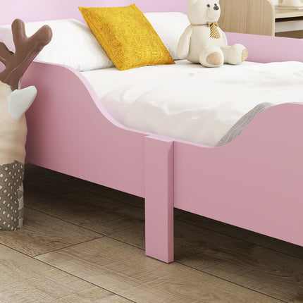 Kleinkinderbettgestell mit Rausfallschutz, Rosa MDF, 3-8 Jahre