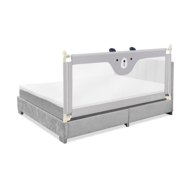Kinderbett-Rausfallschutz, 175 cm, 24-fach verstellbar, Grau