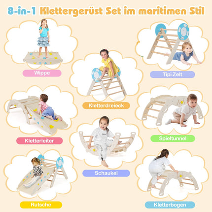 Klettergerüst für Kleinkinder mit Rutsche, Bogen und Blöcken