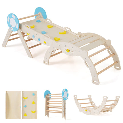 Klettergerüst für Kleinkinder mit Rutsche, Bogen und Blöcken