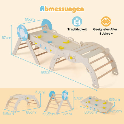 Klettergerüst für Kleinkinder mit Rutsche, Bogen und Blöcken