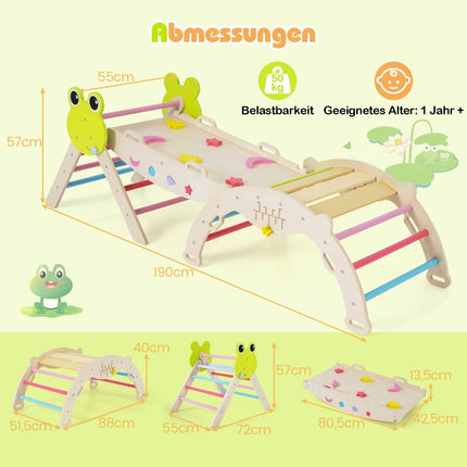 Kleinkinder-Kletterset mit Rutsche, Rampe & Bogen – 7-in-1 Spielset
