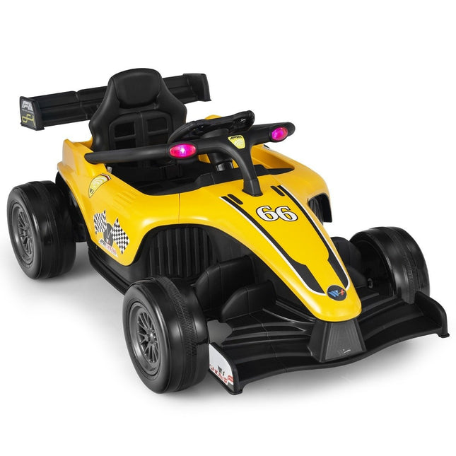 Elektroauto für Kleinkinder, 12 V, Kinderauto, elektrisches Rennauto für Kleinkinder mit Fernbedienung, Gelb