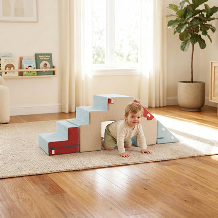 Schaumstoff-Kletterblöcke für Kleinkinder, 2-teiliges Set, abnehmbare Bezüge, Blau