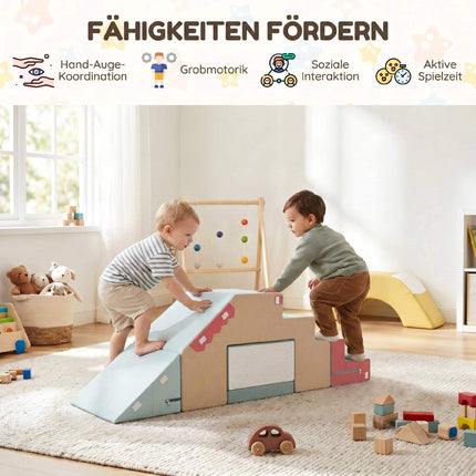 Schaumstoff-Kletterblöcke für Kleinkinder, 2-teiliges Set, abnehmbare Bezüge, Blau