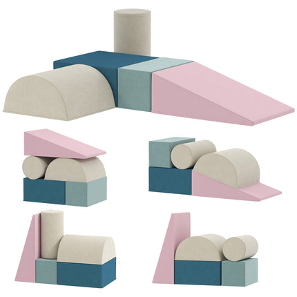 Toddler Foam Climbing Blocks Set, 5-Piece, Washable Covers