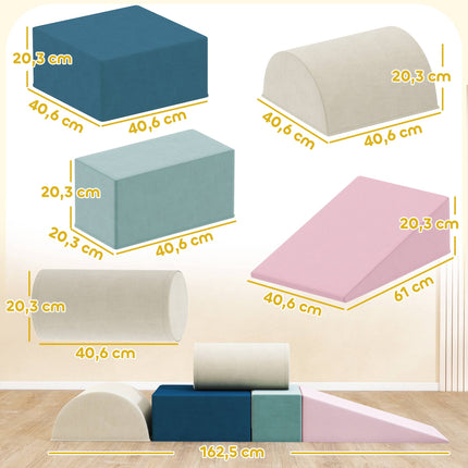 Toddler Foam Climbing Blocks Set, 5-Piece, Washable Covers