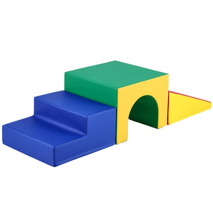 Toddler Foam Climbing Set, Tunnel Ramp and Steps, 3-Piece