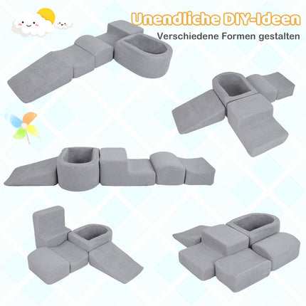 Kleinkind-Schaumstoff-Spielset mit Bällebad & Sherpa-Bezügen
