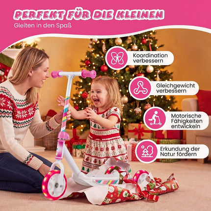 Toddler Kick Scooter with LED Wheels, Pink