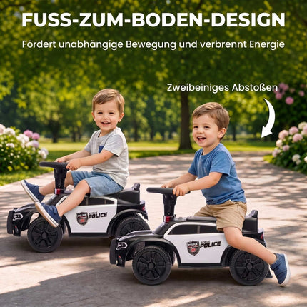 Toddler Police Ride-On Car with Music & Anti-Tip Design