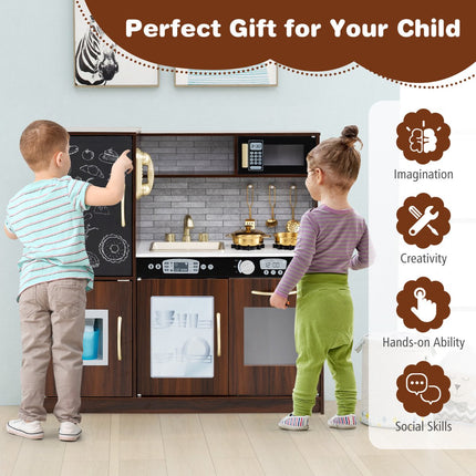 Toddler Pretend Kitchen Playset With Accessories, Sounds