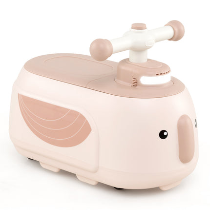 Toddler Ride-On Car With Trailer, Lights, Music, Storage