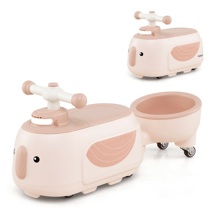 Toddler Ride-On Car With Trailer, Lights, Music, Storage